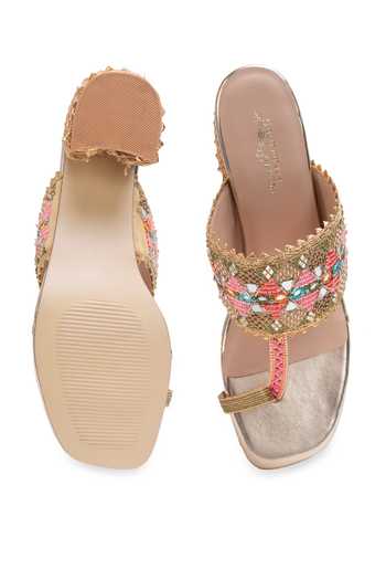 Buy_5elements_Gold Rangmahal Mirror Work Heels 