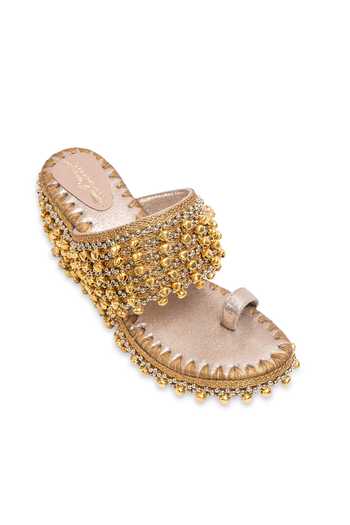 Buy 5elements Gold Kohinoor Embellished Wedges Online at Aza Fashions Buy_5elements_Gold Kohinoor Embellished Wedges _Online_at_Aza_Fashions