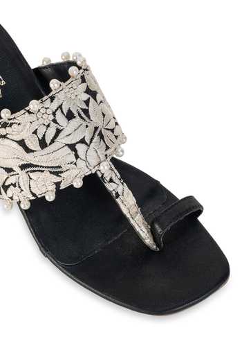 Shop_5elements_Black Mehernoor Floral Embroidered Heels 