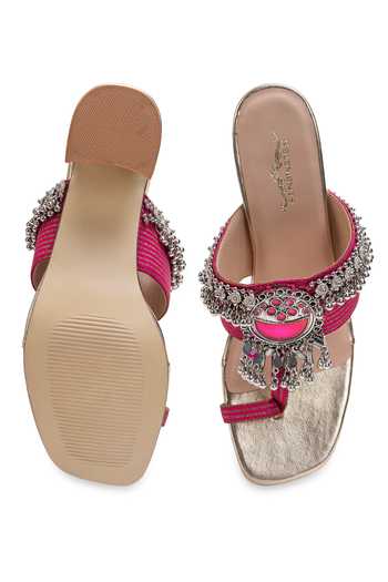 5elements_Gold Raqsheel Embellished Heels _at_Aza_Fashions