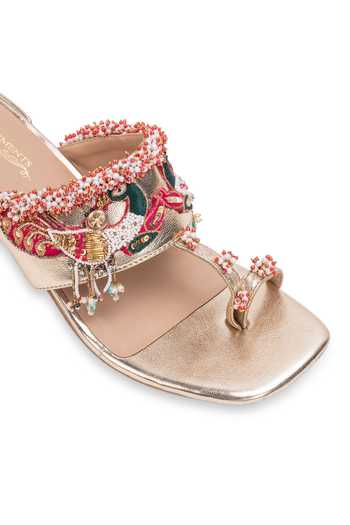 Buy_5elements_Gold Shukrini Bead Work Heels 