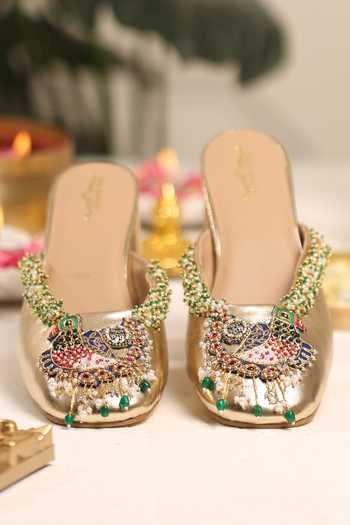 5elements Neelmayuri Embellished Mule Heels