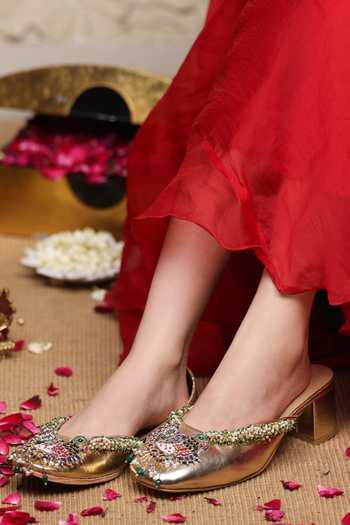 5elements Neelmayuri Embellished Mule Heels