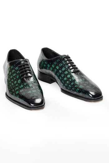 Buy Domani Green Draco Patina Leather Wholecut Shoes Online at Aza Fashions Buy_Domani_Green Draco Patina Leather Wholecut Shoes _Online_at_Aza_Fashions