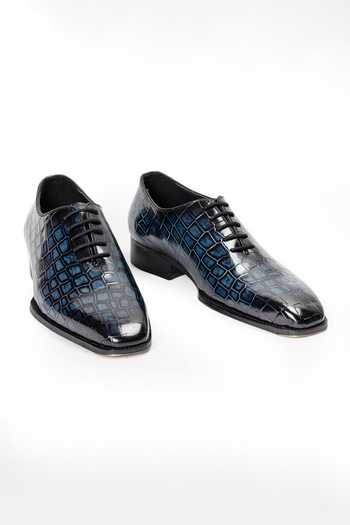 Buy Domani Blue Draco Patina Leather Wholecut Shoes Online at Aza Fashions Buy_Domani_Blue Draco Patina Leather Wholecut Shoes _Online_at_Aza_Fashions