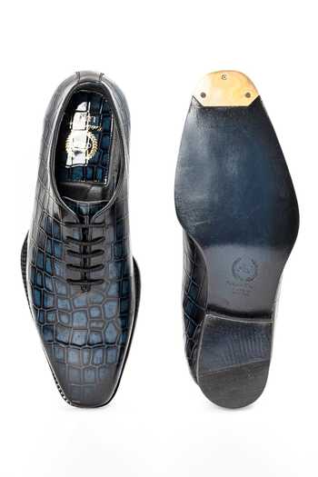 Shop Domani Blue Draco Patina Leather Wholecut Shoes Online at Aza Fashions Shop_Domani_Blue Draco Patina Leather Wholecut Shoes _Online_at_Aza_Fashions