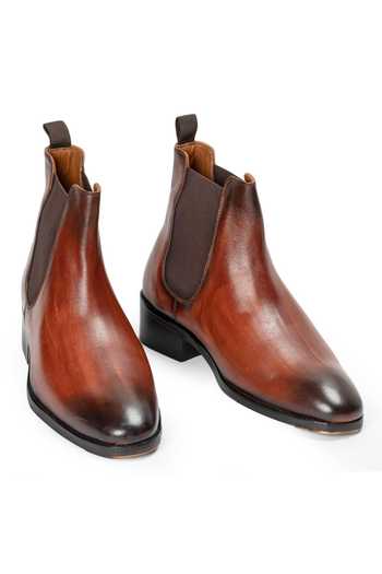 Buy Domani Brown Charles Patina Leather Boots Online at Aza Fashions Buy_Domani_Brown Charles Patina Leather Boots _Online_at_Aza_Fashions