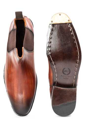 Shop Domani Brown Charles Patina Leather Boots Online at Aza Fashions Shop_Domani_Brown Charles Patina Leather Boots _Online_at_Aza_Fashions