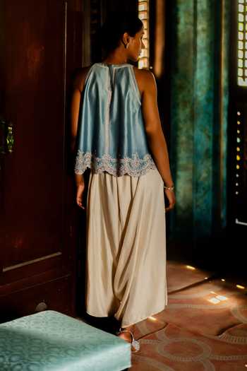Deep Thee Embroidered Tunic & Draped Pant Set