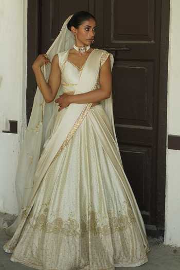 Deep Thee Hand Embroidered Blouse Lehenga Set