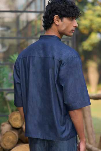 Dash And Dot Denim Knot Button Shirt 