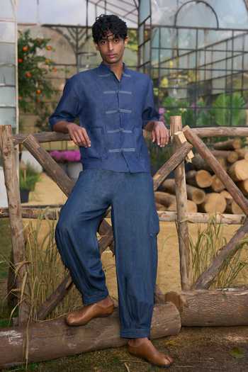 Dash And Dot Denim Box Pleat Pant