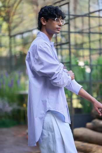 Buy Dash And Dot Blue Cotton Neck Tie Pinstripe Shirt Online at Aza Fashions Buy_Dash And Dot_Blue Cotton Neck Tie Pinstripe Shirt _Online_at_Aza_Fashions