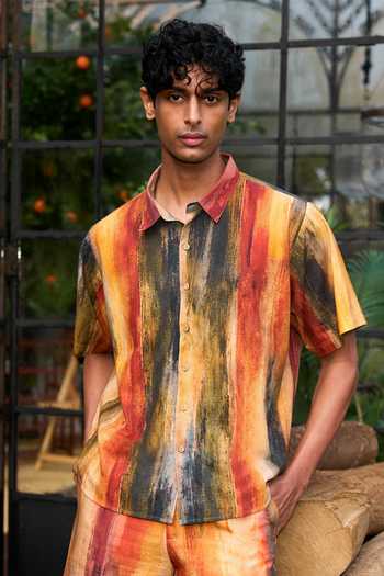 Dash and Dot Abstract Watercolour Shirt 