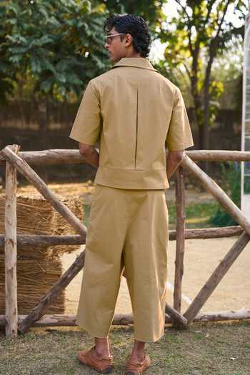 Dash And Dot Architectural Collared Shirt With Pant 