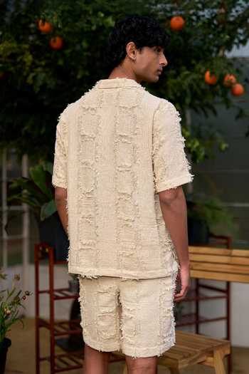 Dash And Dot Frayed Jacquard Shirt 