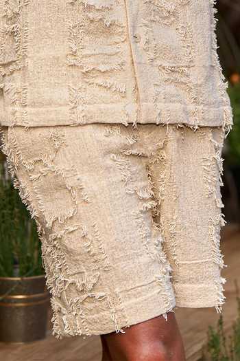 Buy Dash and Dot Ivory Cotton Frayed Jacquard Shorts Online at Aza Fashions Buy_Dash and Dot_Ivory Cotton Frayed Jacquard Shorts _Online_at_Aza_Fashions