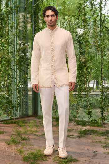 Jigar & Nikita The Salmon Royal Shirt Kurta & Pant Set 