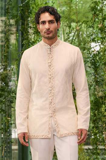 Jigar & Nikita The Salmon Royal Shirt Kurta & Pant Set 