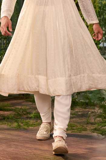 Jigar & Nikita Ivory Satin Baadshah Deck Anarkali Kurta Set Online at Aza Fashions Jigar & Nikita_Ivory Satin Baadshah Deck Anarkali Kurta Set _Online_at_Aza_Fashions