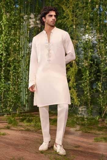 Jigar & Nikita Border Work Kurta Set 