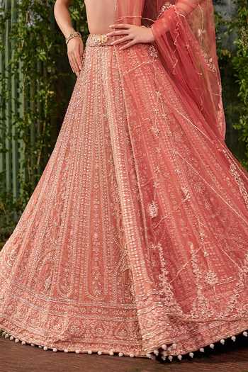 Buy Jigar & Nikita Coral Silk, Tissue Sweetheart Neck Milan The Eternal Union Lehenga Set Online at Aza Fashions Buy_Jigar & Nikita_Coral Silk, Tissue Sweetheart Neck Milan The Eternal Union Lehenga Set _Online_at_Aza_Fashions