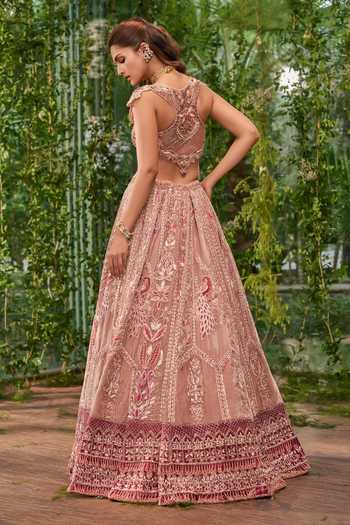 Jigar & Nikita Peacock Embroidered Bridal Lehenga Set 