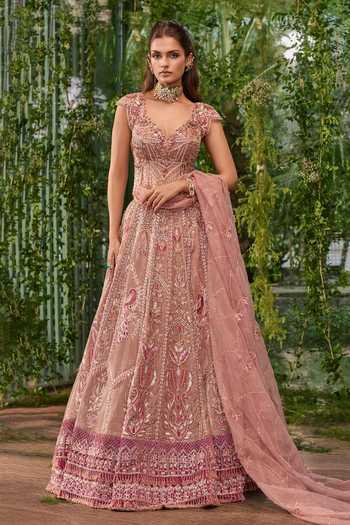 Jigar & Nikita Peacock Embroidered Bridal Lehenga Set 