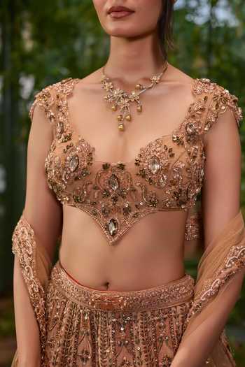 Buy Jigar & Nikita Multi Color Silk, Tulle Mayur Mukut The Crowned Peacock Bridal Lehenga Set Online at Aza Fashions Buy_Jigar & Nikita_Multi Color Silk, Tulle Mayur Mukut The Crowned Peacock Bridal Lehenga Set _Online_at_Aza_Fashions