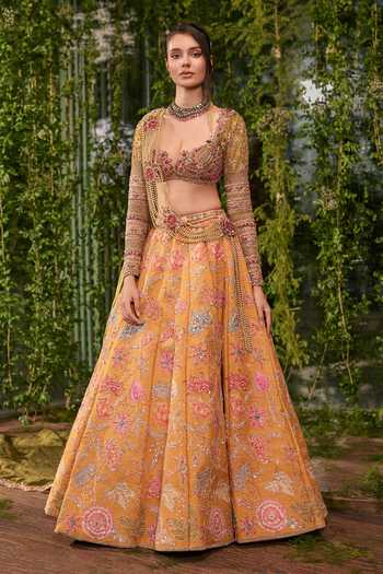 Jigar & Nikita Pushp Raga The Pearls Trail Lehenga Set 