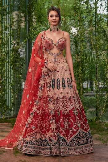 Jigar & Nikita Rangrekha The Crimson Heirloom Lehenga Set 