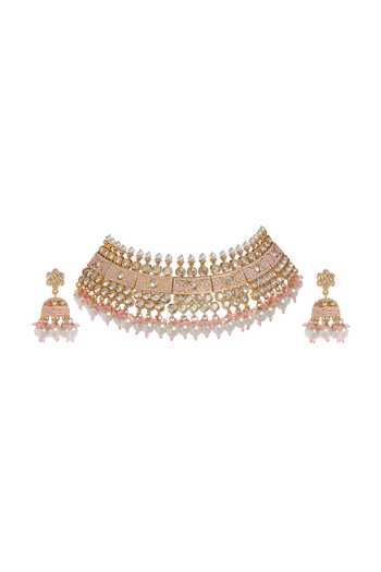 Minaki Polki & Kundan Embellished Necklace Set