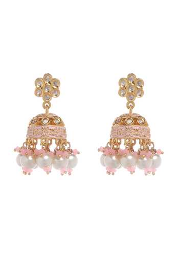 Minaki Pink Polki And Kundan Embellished Necklace Set Online at Aza Fashions Minaki_Pink Polki And Kundan Embellished Necklace Set _Online_at_Aza_Fashions