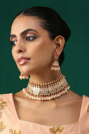 Minaki Polki & Kundan Embellished Necklace Set