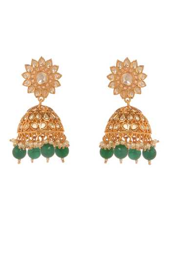 Minaki Green Polki And Kundan Embellished Necklace Set Online at Aza Fashions Minaki_Green Polki And Kundan Embellished Necklace Set _Online_at_Aza_Fashions