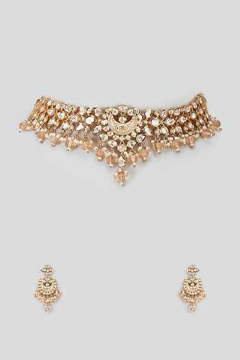 Minaki Polki & Kundan Embellished Necklace Set 