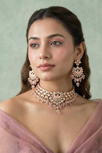 Minaki Polki & Kundan Embellished Necklace Set 