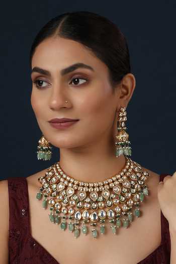 Minaki Kundan Embellished Necklace Set 