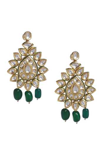 Buy Minaki Green Kundan Embellished Long Necklace Set Online at Aza Fashions Buy_Minaki_Green Kundan Embellished Long Necklace Set _Online_at_Aza_Fashions