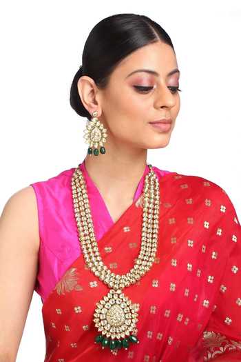 Minaki Kundan Embellished Long Necklace Set