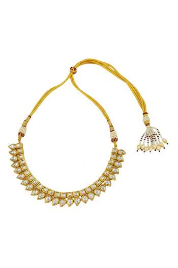 Buy Minaki Gold Plated Kundan Studded Necklace Set Online at Aza Fashions Buy_Minaki_Gold Plated Kundan Studded Necklace Set _Online_at_Aza_Fashions
