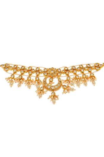 Minaki White Pearl Embellished Choker Set Online at Aza Fashions Minaki_White Pearl Embellished Choker Set _Online_at_Aza_Fashions