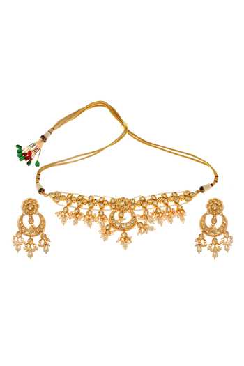 Minaki Pearl Embellished Choker Set