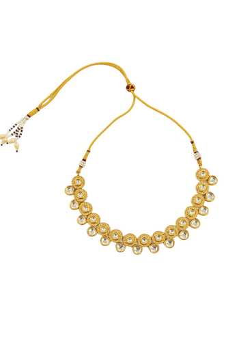 Buy Minaki Gold Plated Kundan Embellished Necklace Set Online at Aza Fashions Buy_Minaki_Gold Plated Kundan Embellished Necklace Set _Online_at_Aza_Fashions