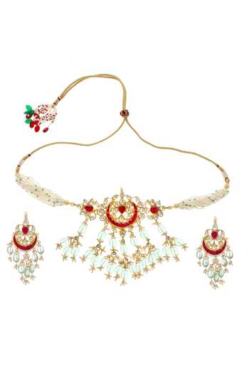 Minaki Polki & Kundan Studded Necklace Set