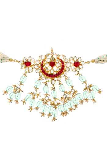 Buy Minaki Green Polki And Kundan Studded Necklace Set Online at Aza Fashions Buy_Minaki_Green Polki And Kundan Studded Necklace Set _Online_at_Aza_Fashions
