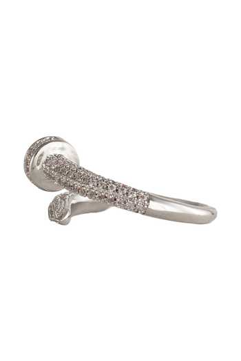 Prihan Luxury Jewelry Silver Plated Imitation Diamond Studded Ring Online at Aza Fashions Prihan Luxury Jewelry_Silver Plated Imitation Diamond Studded Ring _Online_at_Aza_Fashions