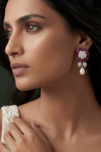Prihan Luxury Jewelry Gemstone Embellished Earrings 