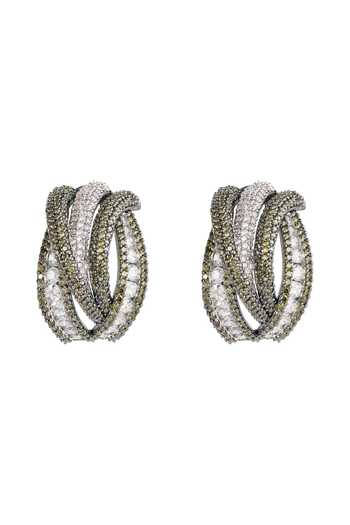 Prihan Luxury Jewelry Imitation Diamond Embellished Hoops 