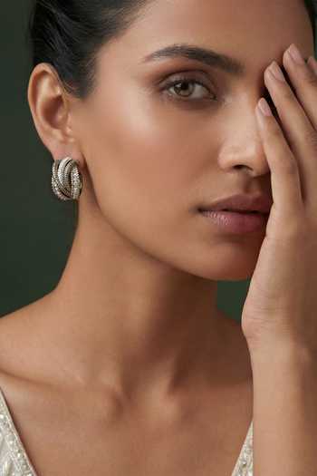 Prihan Luxury Jewelry Imitation Diamond Embellished Hoops 